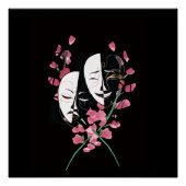 Mask poster - black + white (Voorkant)