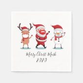 Mask Quarantine 2020 Santa Reindeer Servet (Voorkant)