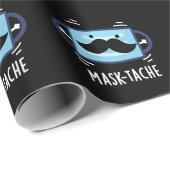 Mask-tache Funny Mask Mustache Pun Dark BG Cadeaupapier (Rol Hoek)