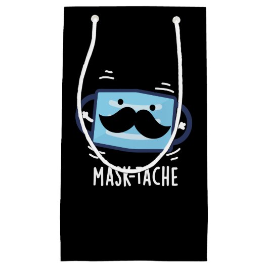 Mask-tache Funny Mask Mustache Pun Dark BG Klein Cadeauzakje (Voorkant)