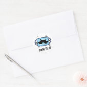 Mask-tache Funny Mask Mustache Pun Ronde Sticker (Envelop)