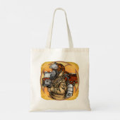 Mask Up brandweerman canvas tas (Achterkant)