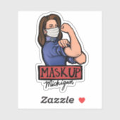 Mask Up Michigan Gretchen Whitmer Michigander Sticker (Vel)