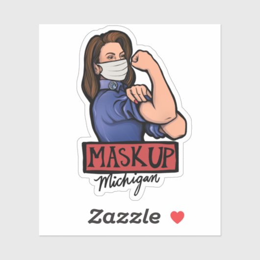 Mask Up Michigan Gretchen Whitmer Michigander Sticker (Vel)