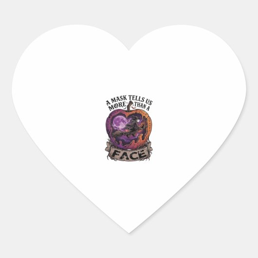 Mask vertelt ons meer dan gezicht Halloween Heks A Hart Sticker (Voorkant)
