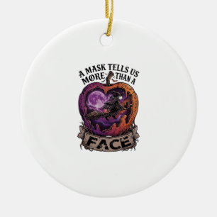 Mask vertelt ons meer dan gezicht Halloween Heks A Keramisch Ornament