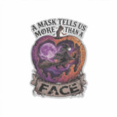 Mask vertelt ons meer dan gezicht Halloween Heks A Sticker (Voorkant)