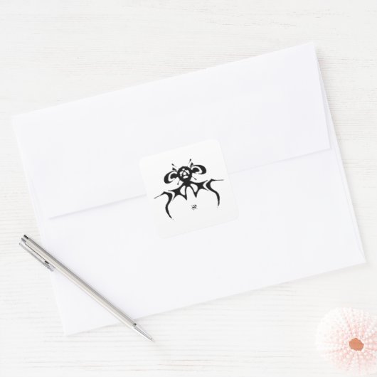 Maskaak muisvleermuis vierkante sticker (Envelop)