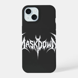 Maskdown Stijve Lettering Vleermuisvleugels Metaal iPhone 15 Case