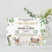 Masked Animal Virtual Baby shower Invitation Kaart (Staand voorkant)
