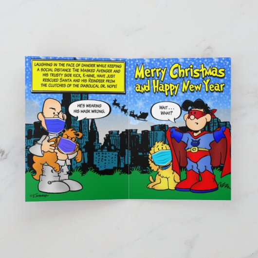 Masked Avenger Christmas Card Kaart (Binnen)