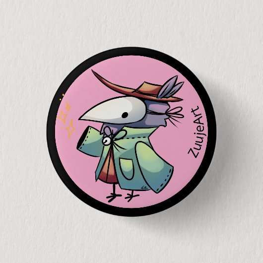 Masked bird ronde button 3,2 cm (Voorkant)