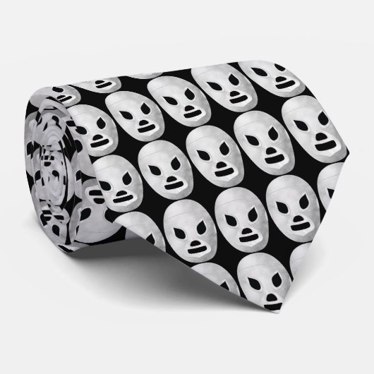 Masked Mexican Wrestler Patterned tie Stropdas (Opgerold)
