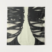 Masked Mystery: Dual Wrapped Faces Art Wandkleed (Voorkant)