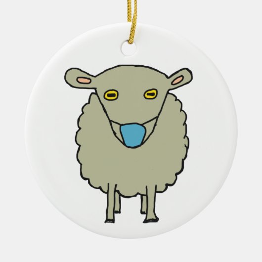 Maskeerschaap met antimasker keramisch ornament (Voorkant)