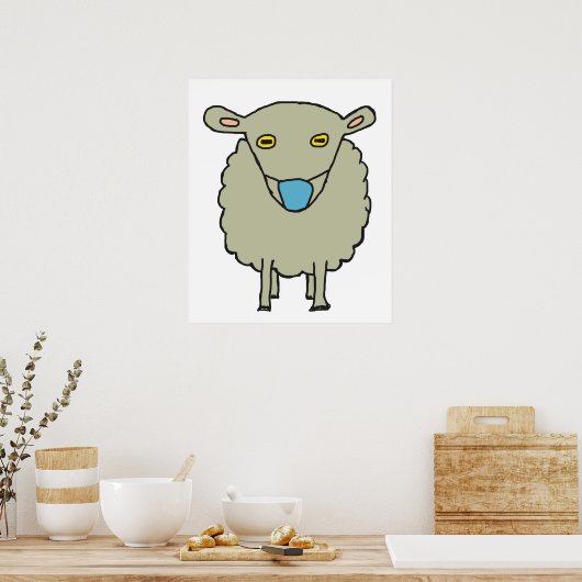 Maskeerschaap met antimasker poster (Keuken)