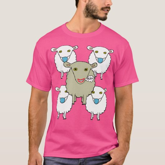 Maskeerschaap met antimasker t-shirt (Voorkant)