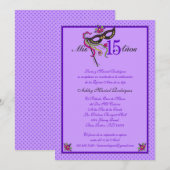 Masker 15 Uitnodiging Quinceañera (Voorkant / Achterkant)