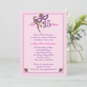 Masker 15 Uitnodiging Quinceañera (Staand voorkant)