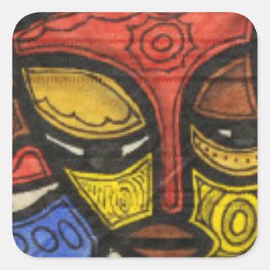 Masker 2 vierkante sticker (Voorkant)