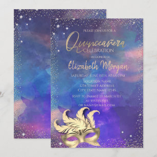 Masker, Confetti Stippen Spetter Quinceañera Kaart