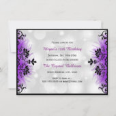  Masker & Damask Paars Masquerade Sweet 16 Kaart (Achterkant)