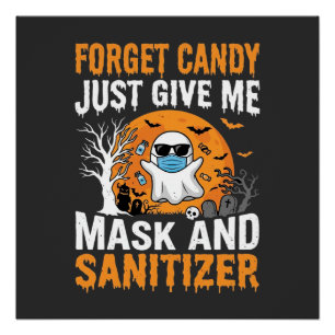 Masker en ontsmettingsmiddel Halloween Geest Ontwe Perfect Poster