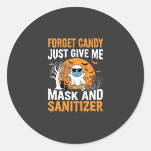 Masker en ontsmettingsmiddel Halloween Geest Ontwe Ronde Sticker
