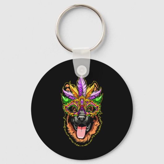 Masker German Shepherd Sleutelhanger (Voorkant)