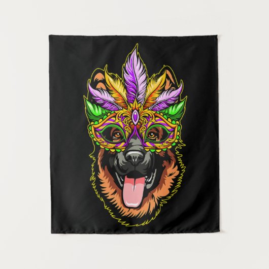Masker German Shepherd Wandkleed (Voorkant)
