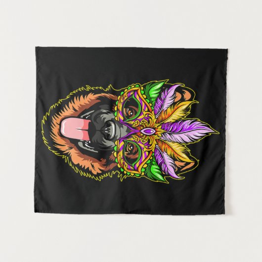 Masker German Shepherd Wandkleed (Voorkant (horizontaal))