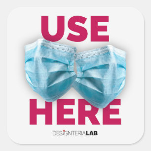 Masker hier gebruiken vierkante sticker