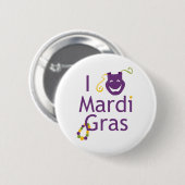 Masker I Love Mardi Gras Ronde Button 5,7 Cm (Voorkant /achterkant)