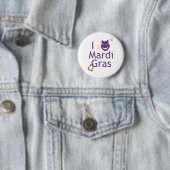Masker I Love Mardi Gras Ronde Button 5,7 Cm (In situ)