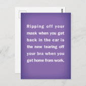 Masker in auto nemen/Bra uitzetten bij thuiskomst Briefkaart (Voorkant / Achterkant)