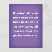 Masker in auto nemen/Bra uitzetten bij thuiskomst Briefkaart (Voorkant)