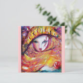 MASKER IN GEEL Carnavalsmaskers Maskeradefeest Kaart (Staand voorkant)