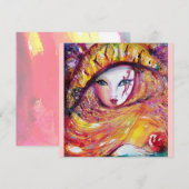 MASKER IN GEEL, MARDI GRAS FEEST purple rode roos (Voorkant / Achterkant)