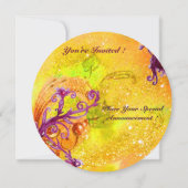 MASKER IN GEEL, MARDI GRAS FEESTJE rood, paars, vi Kaart (Achterkant)