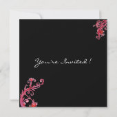 MASKER IN GEEL, MARDI GRAS FEESTJE zwart paars roo Kaart (Achterkant)