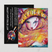 MASKER IN GEEL Maskerade Kostuum Feestje Uitnodiging Briefkaart (Voorkant / Achterkant)