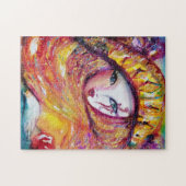 MASKER IN GEEL / Venetiaanse Masquearde Ball, Paar Legpuzzel (Horizontaal)