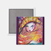 MASKER IN GEEL / Venetiaanse Masquerade Magneet (Voorkant / Achterkant)