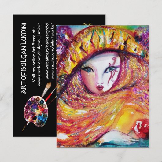 MASKER IN GELE Maskerade Kostuumfeest Uitnodiging Briefkaart (Voorkant / Achterkant)