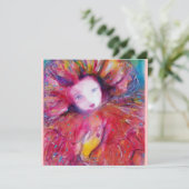 MASKER IN ROOD /MARDI GRAS MASKERADE FEESTJE KAART (Staand voorkant)