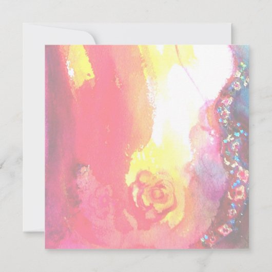 MASKER IN ROOD / MARDI GRAS MASQUERADE FEESTJE KAART (Achterkant)