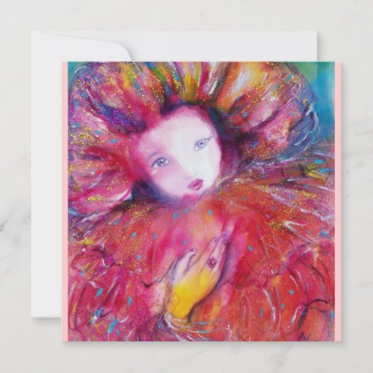 MASKER IN ROOD / MARDI GRAS MASQUERADE FEESTJE KAART (Voorkant)