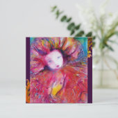 MASKER IN ROOD / MARDI GRAS MASQUERADE FEESTJE KAART (Staand voorkant)