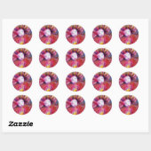 MASKER IN ROOD RONDE STICKER (Vel)