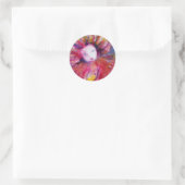 MASKER IN ROOD RONDE STICKER (Tas)